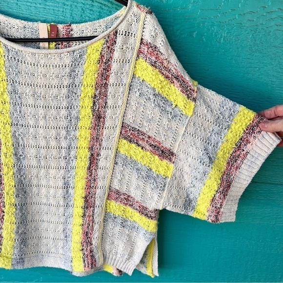 ANTHROPOLOGIE BEACH SIDE STRIPED LOOSE FIT OVERSIZED SWEATER TOP SIZE XS - Picture 4 of 9